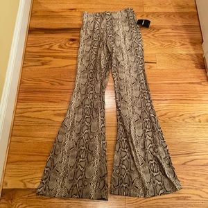NWT Snakeskin Bellbottom Pants